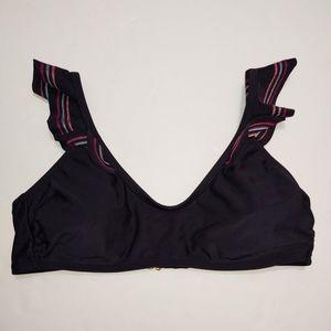 Xhilaration Black Ruffle Sleeve Bikini Top M